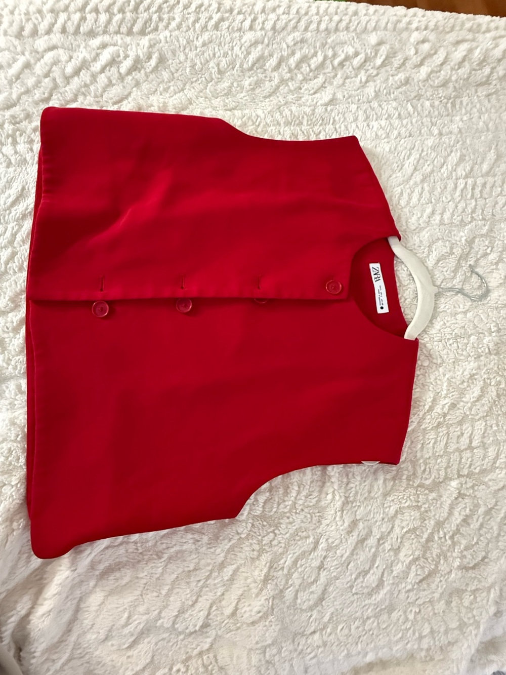 Zara Vibrant Red Button-Front Vest